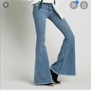 FREE PEOPLE denim super flare jeans